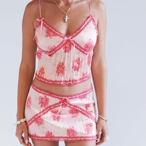 Frankie’s Bikinis x SYDNEY SWEENEY Serafina Satin Tank and Skirt Set